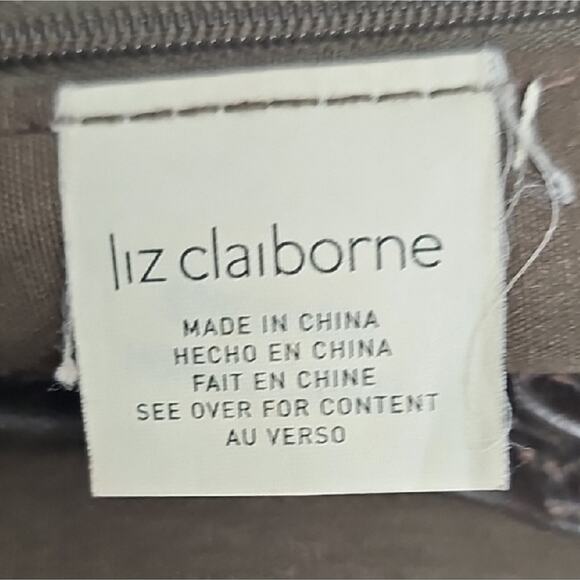 Liz Claiborne Vtg Chic Designer Crossbody Bag in Brown and Tan Adj Strap Zip Clo - Picture 11 of 11